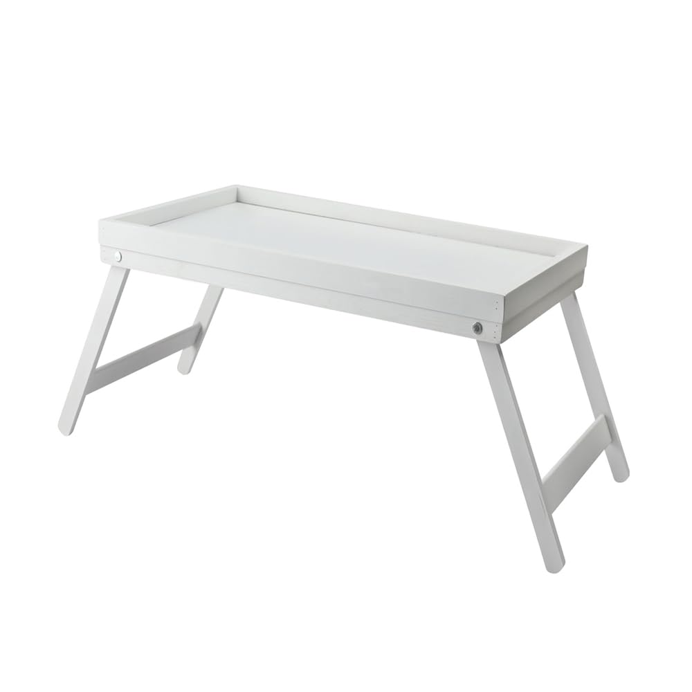 1ABOVE Bamboo Folding Breakfast Tray, Multipurpose Lap Tray for Breakfast in Bed, Sofa, Eating, Working, Serving, Drawing, Laptop Stand & Snack Tray (WHITE)