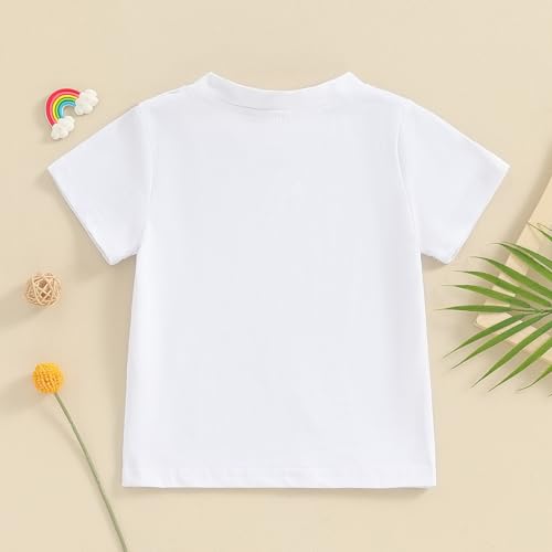 Image of Toddler Baby Boy Girl Short Sleeve Crew Neck T Shirt Pullover Sweatshirt Summer Basic Tee Solid Casual Clothes