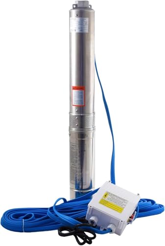 ESPA LEADER Bomba Sumergible Saturn 4 03 10M, 1200 W, Caudal Máx 5.100 l/h, Altura Bombeo 72m, para Pozos, Trasvases de Agua, Riego por Aspersión y Goteo, Acero Inoxidable, Cuerda de Suspensión 20m