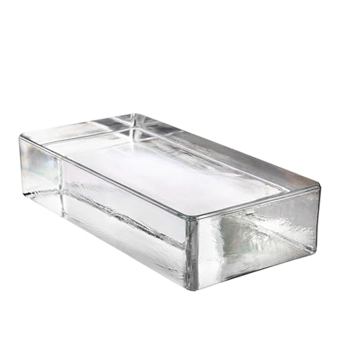 Seves Glass Block | American Vetropieno Glass Brick | Clear Rettangoloare Neutro Finish | Solid Glass for Modern Interiors | Natural Light & Privacy | 7.67 x 2.25 x 3.67 Inches | Creative Design