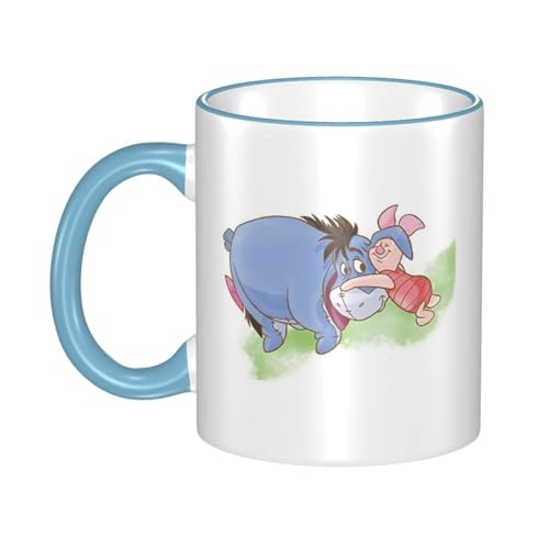 くまのプーさん マグカップ 保温・保冷 電子レンジ対応 コーヒーカップ 陶器 セラミック 耐高温 軽量 個性人気 誕生日プレゼント大容量 Sky Blue