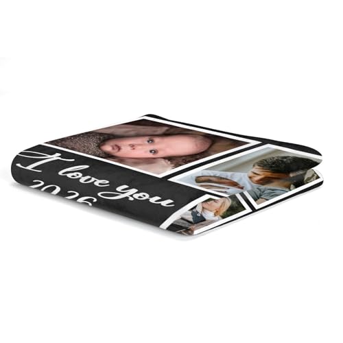 Image of inkArts Custom Blanket with Photo, Personalized Blanket, Customized Photo Blankets, Custom Picture Blankets, Personalized Photo Gifts for Women Men Mom Dad Baby Kid Family Pet