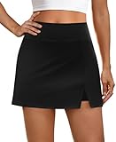 NIASHOT Womens Skort Summer Tennis Skirt Mini Golf Skirts High Waisted Athletic Skorts Workout Black M