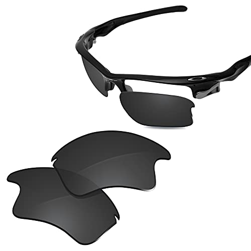 Glintbay 100% Precise-Fit Replacement Sunglass Lenses for Oakley Fast Jacket XL OO9156 - Polarized Advanced Black