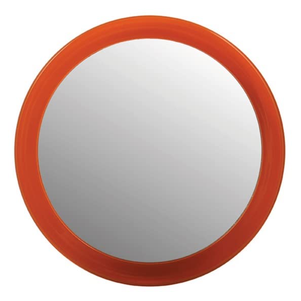 Homexpert MSV 141402 Magnifying Mirror with Suction Cups Metal 15 x 15 x 3 cm, Metal, Orange, 15x15x3 cm