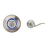 Kwikset Kevo (2nd Gen) and Tustin Passage Lever Bundle, Compatible with Alexa via Kevo Plus, in...