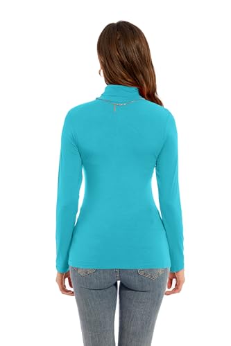Image of Womens Long Sleeve Turtleneck T-Shirts Casual Lightweight Slim Fit Cozy Base Layer Top