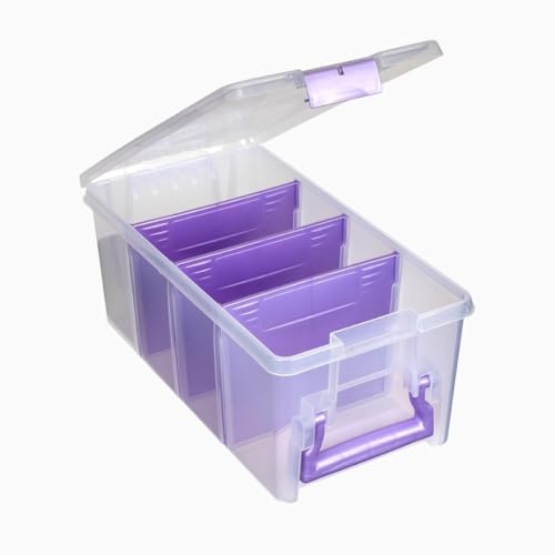 ArtBin Semi Satchel Portable Craft Organizer with 3 Dividers - Clear Plastic Storage Case for Art & Craft Supplies - Image 3