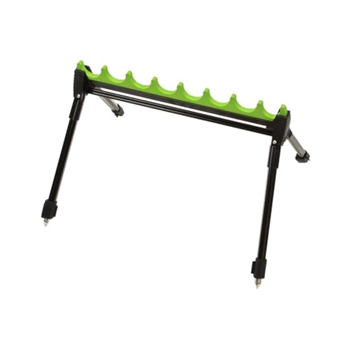Natudeco Fishing Rod Stand Adjustable Fishing Rod Holder Zinc Alloy Fishing Rod Storage Rack Fishing Pole Organizer for Outdoor Lakes and Rivers (8 Holes)