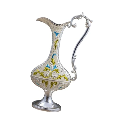 Récipient à fleurs séchées vase en métal antique de bureau