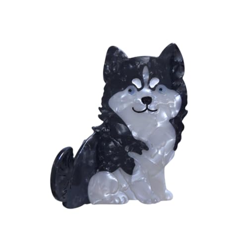 Pinzas para cabello con diseño Husky, acetato, 2x2 in miniatura 1