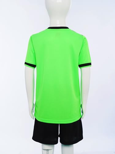 Loyan Boys Athletic Training Suits Football Tracksuits Short Sleeve T-Shirts with Shorts Sports Clothing Set3