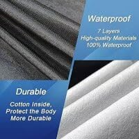 Image of Kaugung Car Cover Custom fit BMW 3 Series E30 (1982-1994), 7 Layers Windproof All Weather Waterproof Outdoor Cover Sun Rain UV Dust Snow Protection. Black