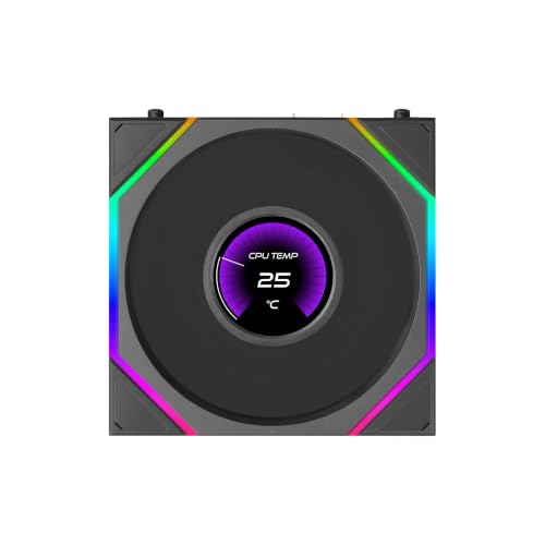 Image of Lian Li UNI Fan TL LCD Flex 120 ARGB PWM Fan, (NOT Reverse) Black