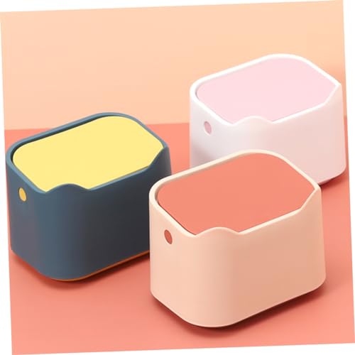 Mini caneca de basura rectangular de plástico con tapa pequeña miniatura 3