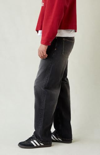 PacSun Men's Mason Baggy Barrel Jeans Dart Black2