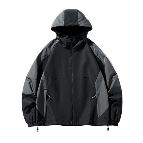 GUOYUXIAO Chaqueta informal para hombre, abrigo, cazadora de otoño para hombre, Top deportivo, ropa para hombre-L-Black