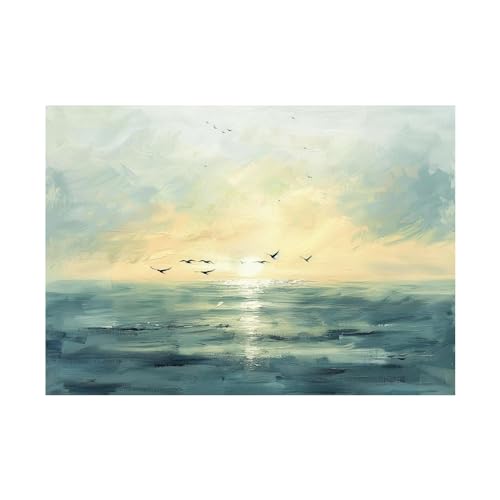 Tableau paysage marin abstrait WODJEM decoration murale salon 60x80
