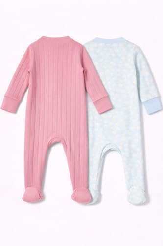 Image of TuddyBuddy Baby Girl's Cotton Printed Full Sleeves Sleepsuit /Footed Rompers for Baby Girl