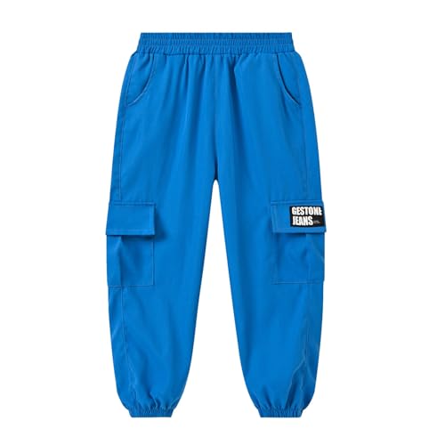 Generisch Pantalon de sport pour garçon - Pantalon de jogging pour enfant - Pantalon de survêtement long, Pantalon H1 bleu, 5-6 ans
