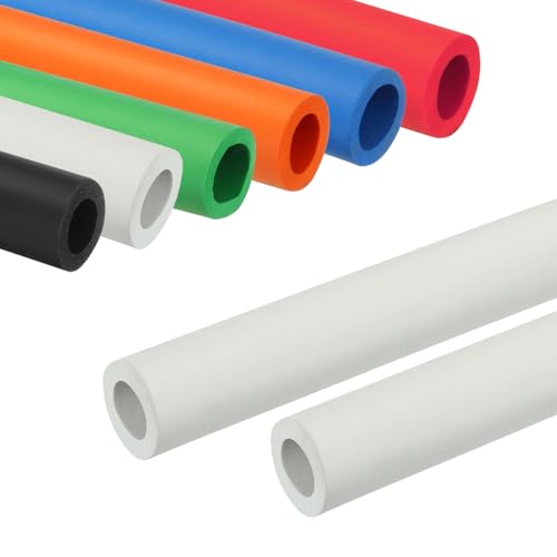 3.2ft Pipe Insulation Foam Tube, Non-Slip Foam Grip Tubing, ID 7/10" 6/7" 1" 1-1/10" 1-1/4'' TK 1/5'' Pool Noodles Foam Pipe Covers for Utensils Tools Guitar Stands(White,7/10" ID x 1/5'' TK x 3.2ft)