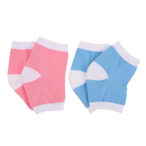 TOVINANNA 4pcs Moisturizing Heel Socks for Men Women Breathable Cotton Socks Mesh for Foot Care Comfort