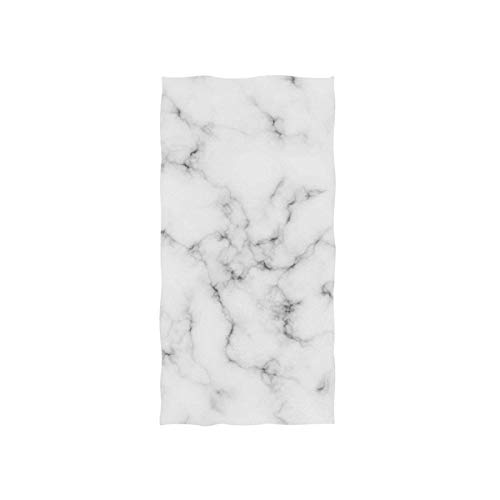 Naanle Elegant White Marble Print Microfiber Towel #TOP26