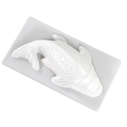Koi Fisch 3D Cake Forma - Food -Safe Silicone Forma, Forma de galletas | Forma versátil de motivo con un patrón de pescado realista para el budín, pastel, formas de arroz, ideal para hornear postres f