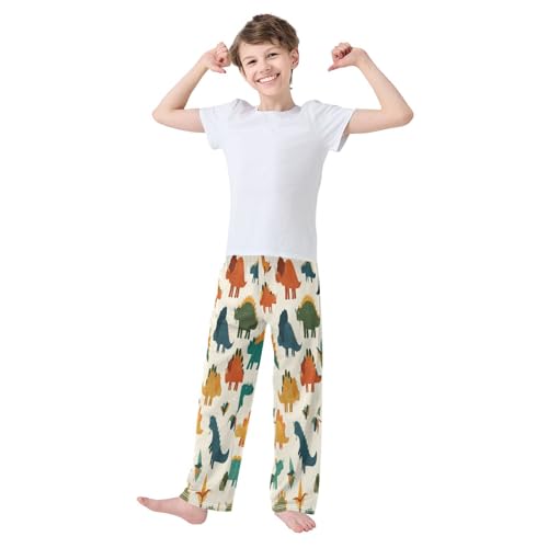 Cute Colorful Dinosaurs Pajama Pants Soft Lounge Sleepwear PJ Bottoms with Elastic Waist Ages 6-14 Years3