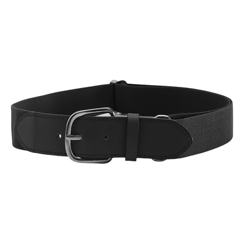 Psdndeww - Baseballgürtel, verstellbarer Softballgürtel, verstellbarer elastischer Gürtel, elastischer Gürtel mit Schnalle für Kinder, Schwarz 10 Stück, Einheitsgröße
