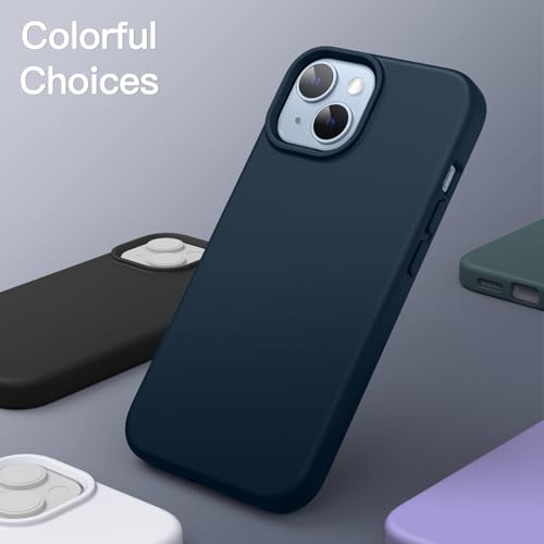 Image of JETech Silicone Cover Case for iPhone 14 6.1-Inch, Silky-Soft Touch Full-Body Protective Phone Case, Shockproof Cover with Microfiber Lining (Navy)