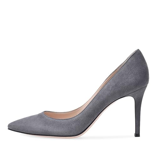 Classic Solid Color High Heels Pumps, Womens Closed Pointed Toe Comfortable Pumps, Elegant Slip on Stiletto Wedding Party Dress Pumps Shoes