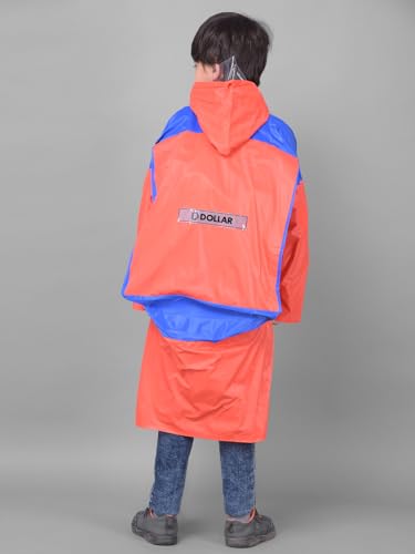 Image of Dollar Rainguard Kids' Full Sleeve Solid Long Raincoat With Adjustable Hood and Pocket