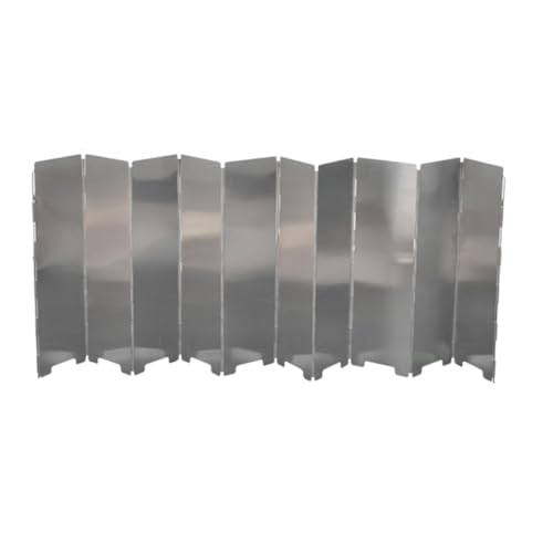 ANDRESLAD Parabrisas Plegable para Estufa Camping Ligero y Resistente con Protección Viento y Contenedor Inoxidable para Exteriores y Mochileros