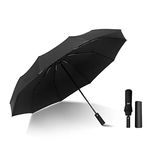 Kono Paraguas Plegable Automatico Paraguas de Viaje Resistentes al Viento para Hombres y Mujeres (Negro)
