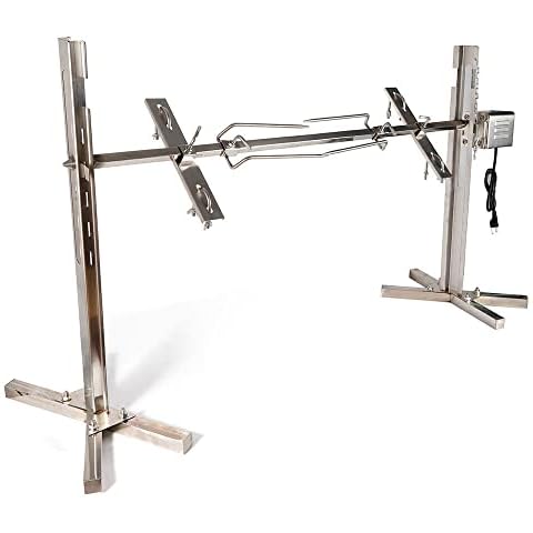 Electric Tripod Rotisserie Spit Hog Pig Roast Bbq Set Picnic Grill Roaster Lamb Portable Motor Fork Heavy Duty Machine Rod Charcoal Kit Barbecue Rotary Chicken Meat Operated With Cooker Moter Skewer Cover