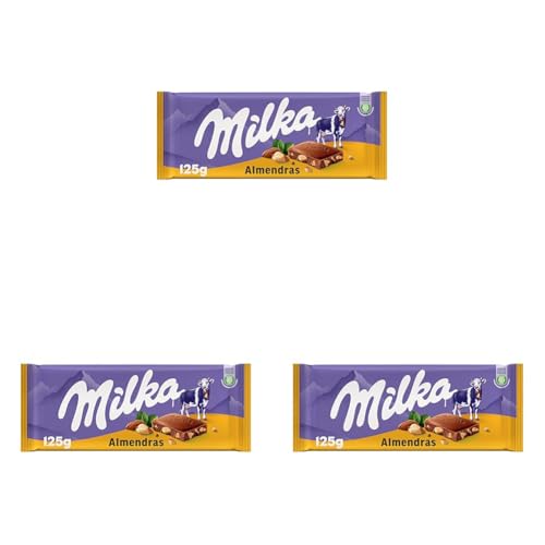 Milka - Tableta De Chocolate Leche Y Almendras (Paquete de 3)