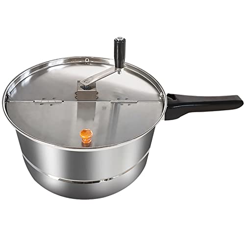 Popcorn Maker Stovetop Pop Popcorn Popper Hand Stirring Cooker Kettle Popcorn Popper Plastic Handle - Stainless Steel Stove