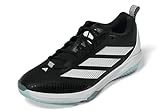 adidas Men's Adizero Impact 2.0 Turf Baseball Sneaker, Black/White/White, 10