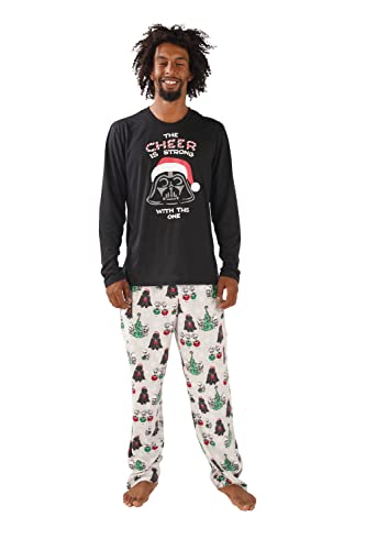 Nite Nite Munki Munki Men's LS Tee and Pant Jersey PJ Set, Star Wars Holiday, Small2