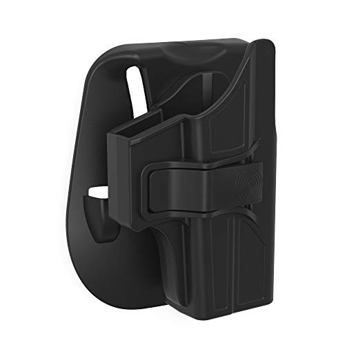 TEGE Paddle Holster Compatible with Glock 43 43X, Tactical Outside Waistband Index Finger Release Holster Custom-Molded Fit G43 G43X, 60° Adjustable Cant Open Carry, Right-Handed, Black