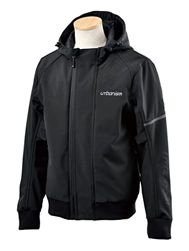 [アーバニズム] バイク ジャケット オールシーズンソフトシェルパーカー ブラック 3Lサイズ UNJ-104