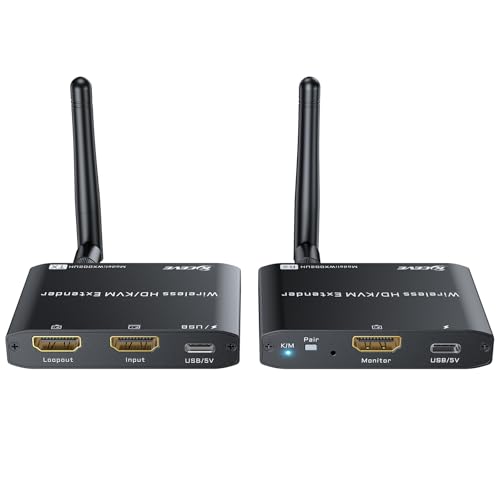 Récepteur KVM HDMI sans fil 1080p 60Hz avec port USB pour transmission vidéo PC vers TV