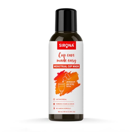 Sirona Natural Menstrual Cup Wash for Women - 100 ml with Rose Fragrance to Wash your Period Cup in a Hygienic Way
