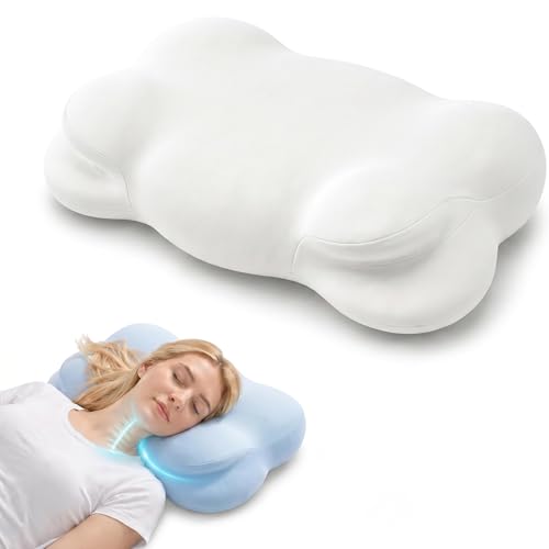 Mellow Cloud Pillow  26.38x14.57x3.94 in Size Ergonomic Memory Foam Pillow Stable support for Cervical Neck Cooling Breathable Pillowcase Cervical Neck Pain Relief for Side Sleepers