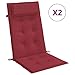 YUTAASU Highback Chair Cushion Set of 2 in Wine Red, Durable Oxford Fabric with Plush Polyester Fibrefill for Comfortable Seating, Water-Resistant and Breathable Material