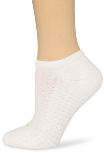 HUE Women's Air Cushion No Show Sport Socks, 3 Pair Pack, White, One size