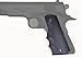 Hogue OverMolded Rubber Grip for 1911 Government Model with Finger Grooves, Black - 45000