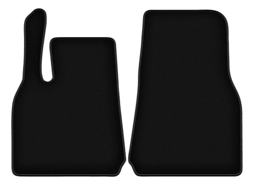 Wielganizator Velours Voorkant Vloermatten geschikt voor Tesla Model Y ( 2019-) | Kwaliteit: Basic - Nauwkeurige pasvorm, antislip ondergrond 2-delig - zwart