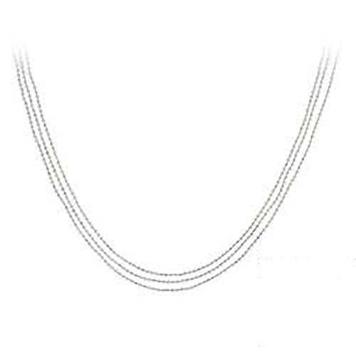 10" - 11" Three Strand Popcorn Sparkly Sterling Silver Anklet - Adjustable 25 to 28 cm Cover